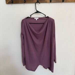 Jillian N Purple Knit Cowl Neck Sweater